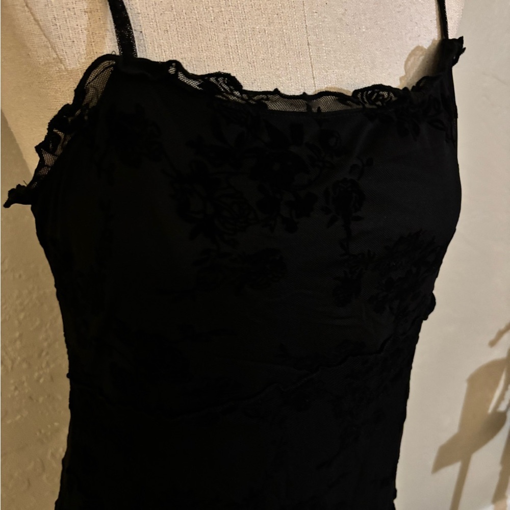 Verdusa Black Mesh Lace Overlay Dress spaghetti Straps Sz XL NWT - Picture 4 of 10